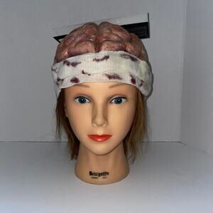 GORY GROSS BRAIN CAP WIG LATEX HEADPIECE WIG HALLOWEEN COSTUME TB27315